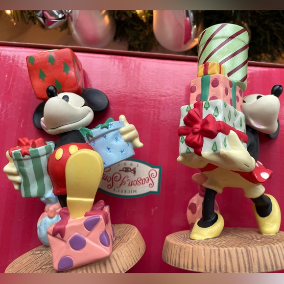 Mickey’s season of song taper candleholders Christmas Mickey & Minnie Disney ‘97 - Picture 12 of 16